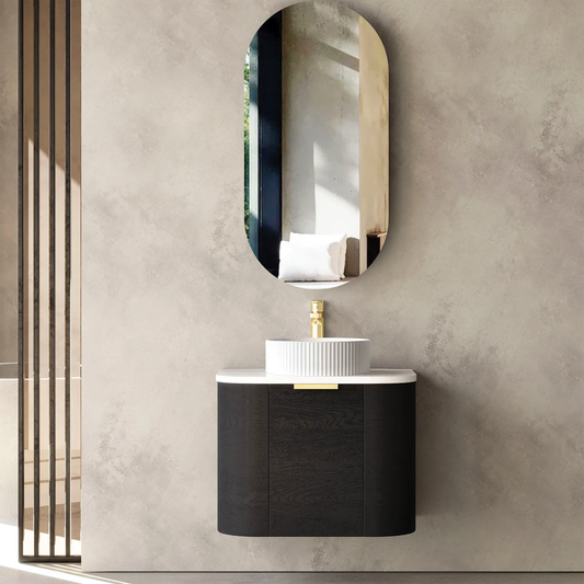 Otti - 590wx450hx450d Bondi Oak 600mm Black Oak Wall Hung Vanity (Cabinet Only)