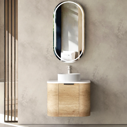 Otti - 590wx450hx450d Bondi Oak 600mm Natural Oak Wall Hung Vanity (Cabinet Only)