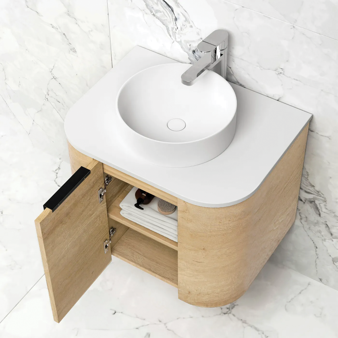 Otti - 590wx450hx450d Bondi Oak 600mm Natural Oak Wall Hung Vanity (Cabinet Only)