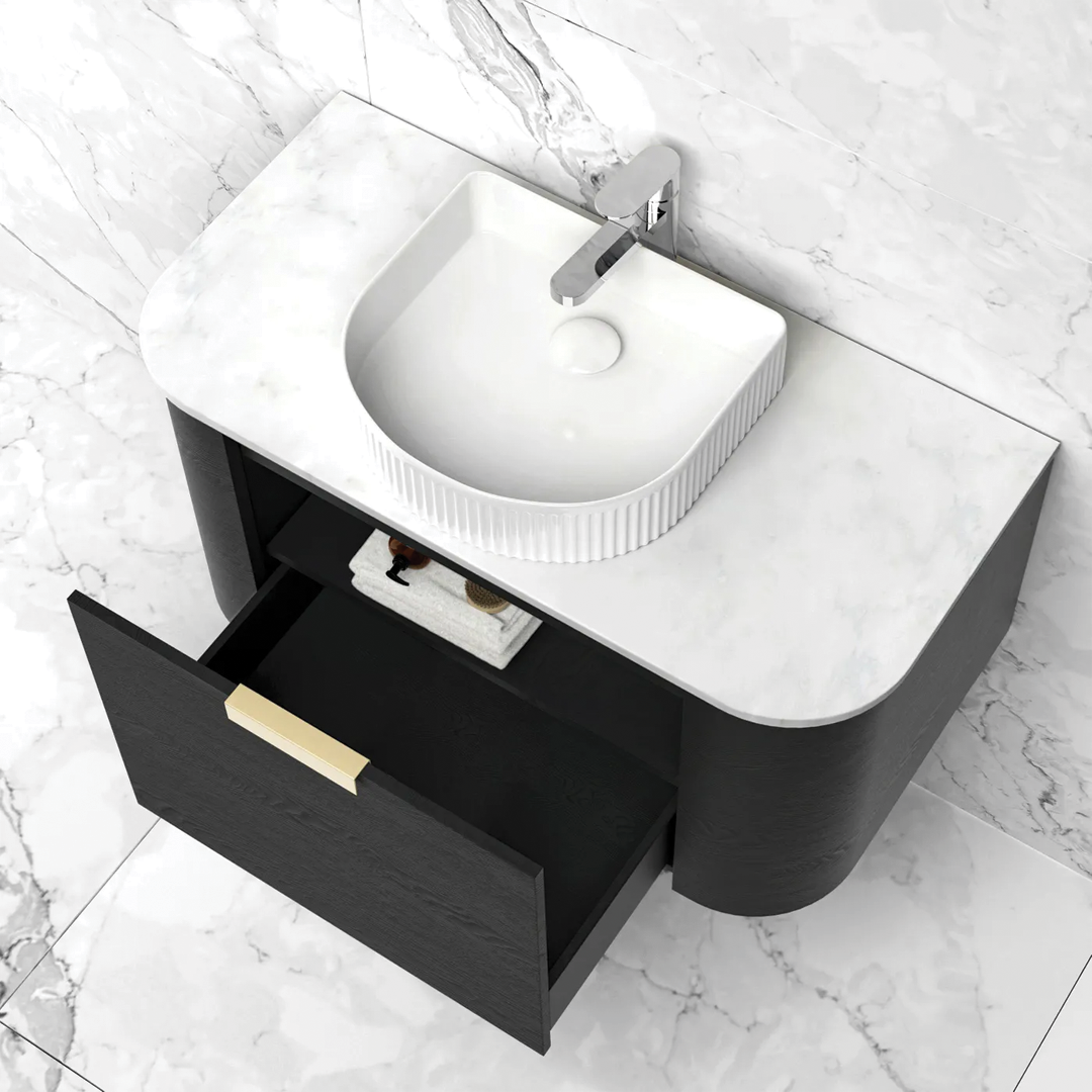 Otti - 900wx450hx450d Bondi Oak 900mm Black Oak Wall Hung Vanity (Cabinet Only)
