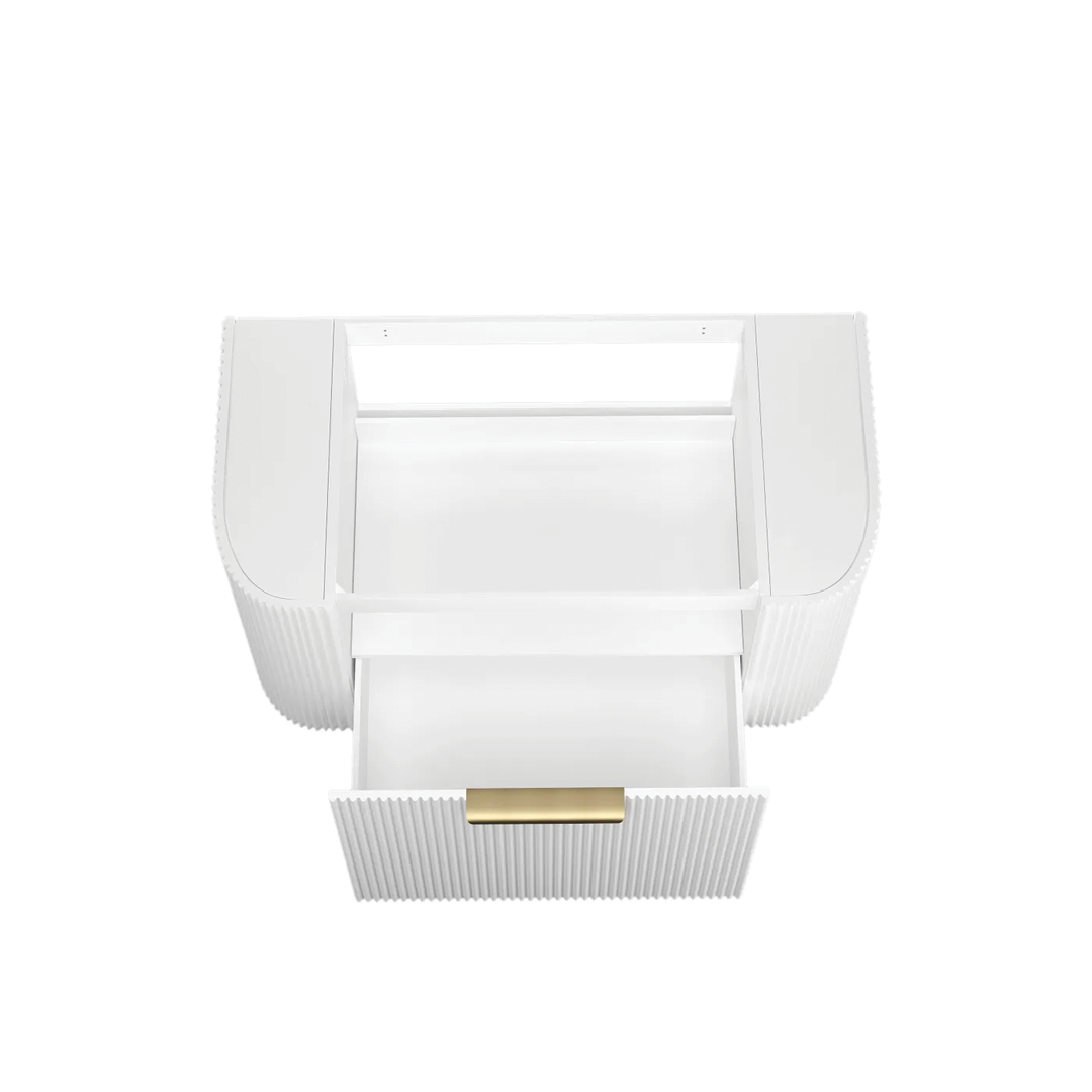 Otti - 900wx450hx450d Bondi 900mm Satin White Fluted Wall Hung Vanity (Cabinet Only)