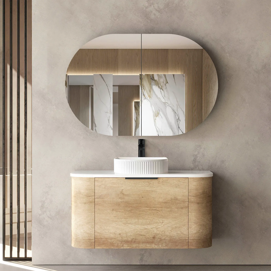 Otti - 900wx450hx450d Bondi Oak 900mm Natural Oak Wall Hung Vanity (Cabinet Only)