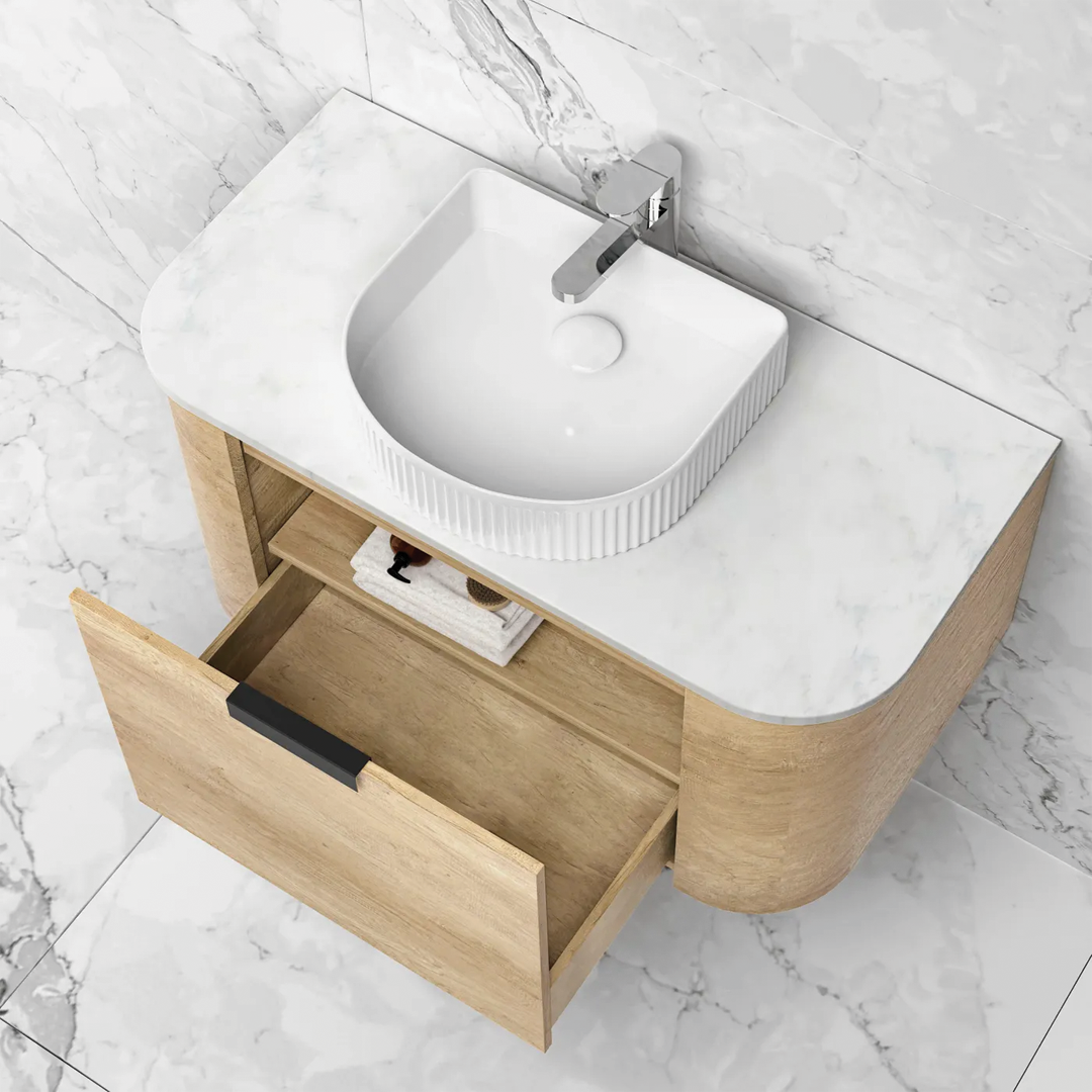 Otti - 900wx450hx450d Bondi Oak 900mm Natural Oak Wall Hung Vanity (Cabinet Only)