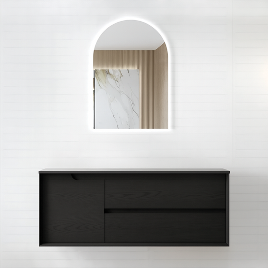 Otti - 1190wx550hx460d Byron Oak 1200mm Black Oak Wall Hung Vanity (Cabinet Only)