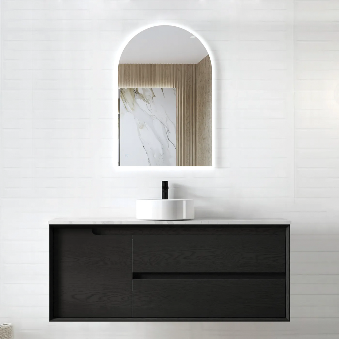 Otti - 1190wx550hx460d Byron Oak 1200mm Black Oak Wall Hung Vanity (Cabinet Only)