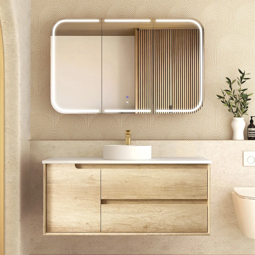 Otti - 1190wx550hx460d Byron Oak 1200mm Natural Oak Wall Hung Vanity (Cabinet Only)