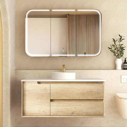 Otti - 1190wx550hx460d Byron Oak 1200mm Natural Oak Wall Hung Vanity (Cabinet Only)