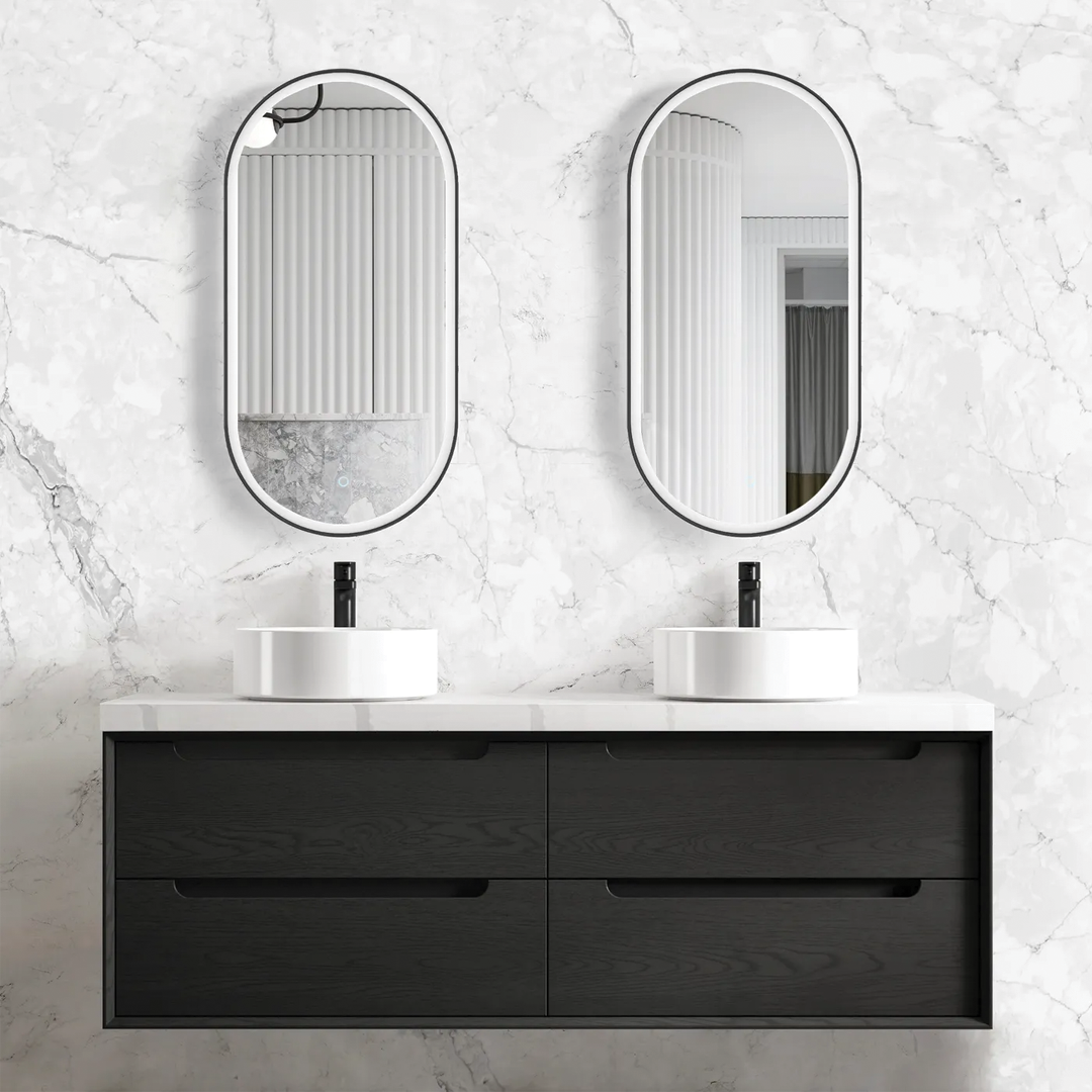 Otti - 1490wx550hx460d Byron Oak 1500mm Black Oak Wall Hung Vanity (Cabinet Only)