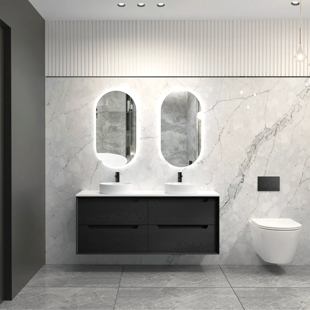 Otti - 1490wx550hx460d Byron Oak 1500mm Black Oak Wall Hung Vanity (Cabinet Only)