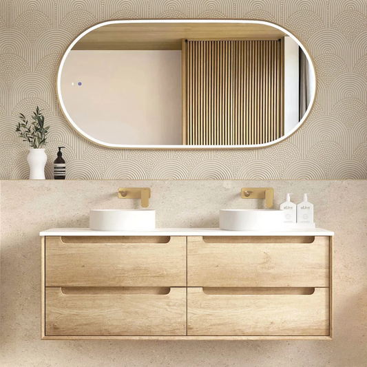 Otti - 1490wx550hx460d Byron Oak 1500mm Natural Oak Wall Hung Vanity (Cabinet Only)