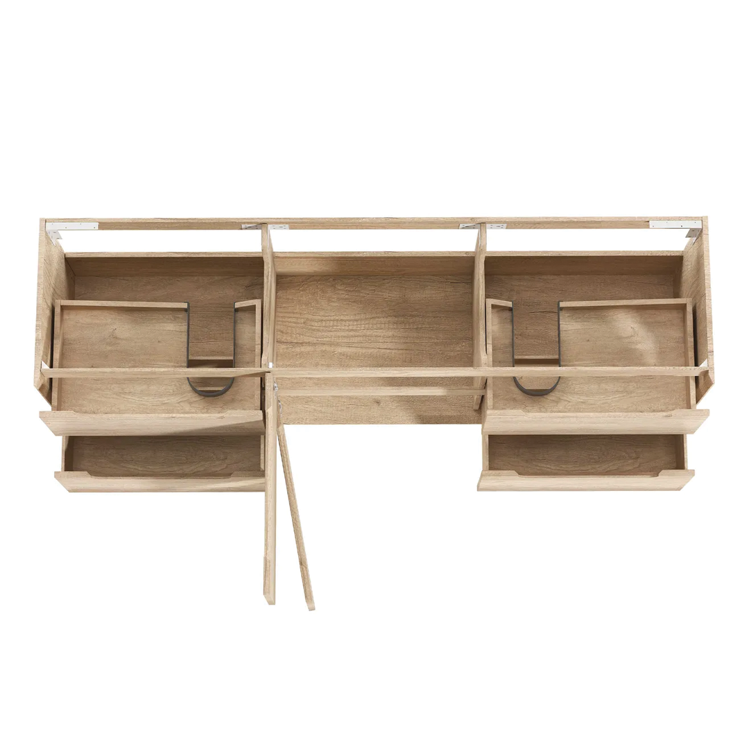 Otti - 1790wx550hx460d Byron Oak 1800mm Natural Oak Wall Hung Vanity (Cabinet Only)
