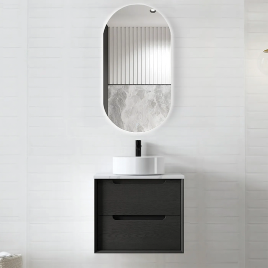 Otti - 590wx550hx460d Byron Oak 600mm Black Oak Wall Hung Vanity (Cabinet Only)