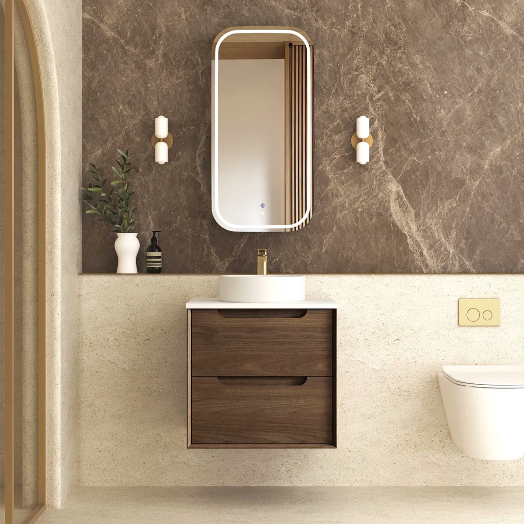 Otti - 590wx550hx460d Byron Oak 600mm Sable Walnut Wall Hung Vanity (Cabinet Only)