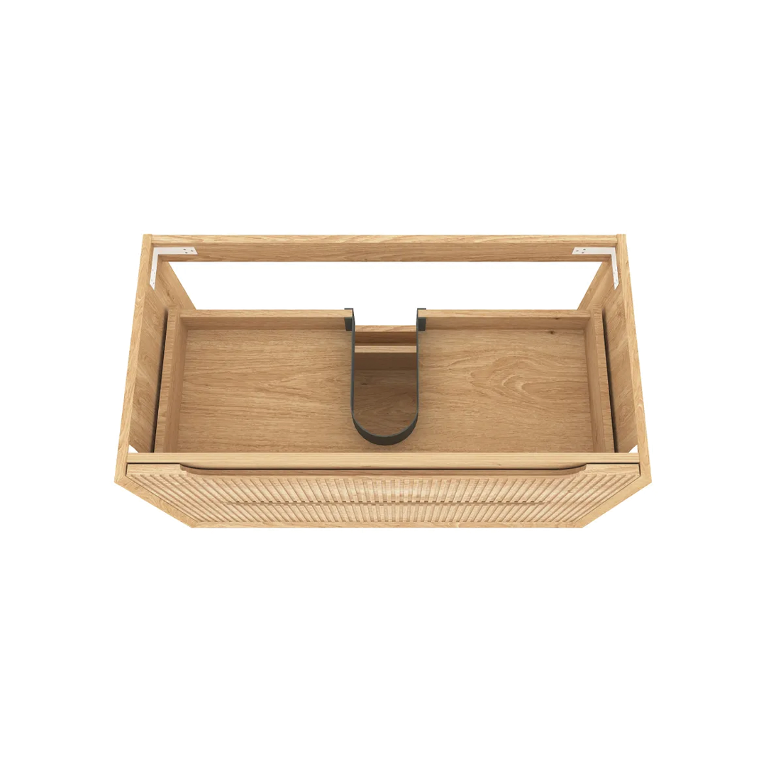 Otti - 890wx550hx460d Byron Oak 900mm Natural Oak Fluted Wall Hung Vanity (Cabinet Only)