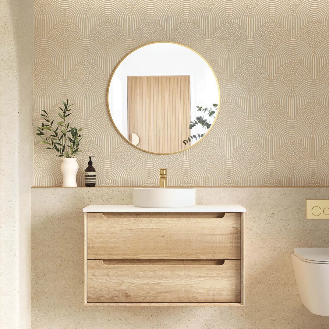 Otti - 890wx550hx460d Byron Oak 900mm Natural Oak Wall Hung Vanity (Cabinet Only)