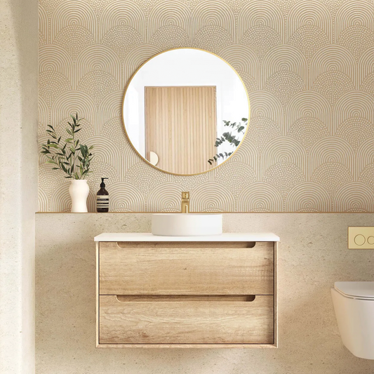 Otti - 890wx550hx460d Byron Oak 900mm Natural Oak Wall Hung Vanity (Cabinet Only)