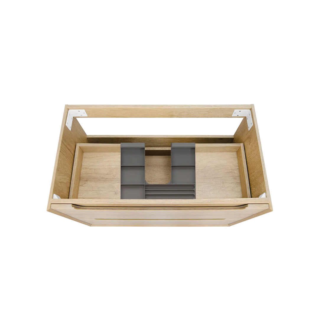 Otti - 890wx550hx460d Byron Oak 900mm Natural Oak Wall Hung Vanity (Cabinet Only)