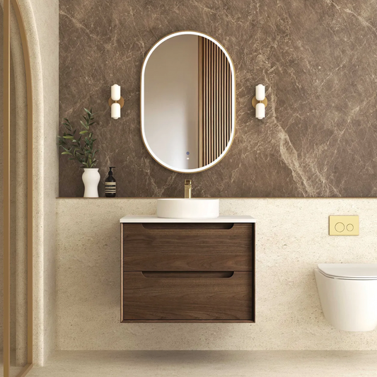 Otti - 740wx550hx460d Byron Oak 750mm Sable Walnut Wall Hung Vanity (Cabinet Only)