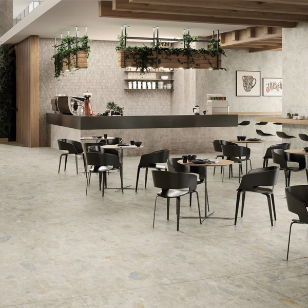 600x600mm Capucino Ceramics - Terrazzo Rock Beige