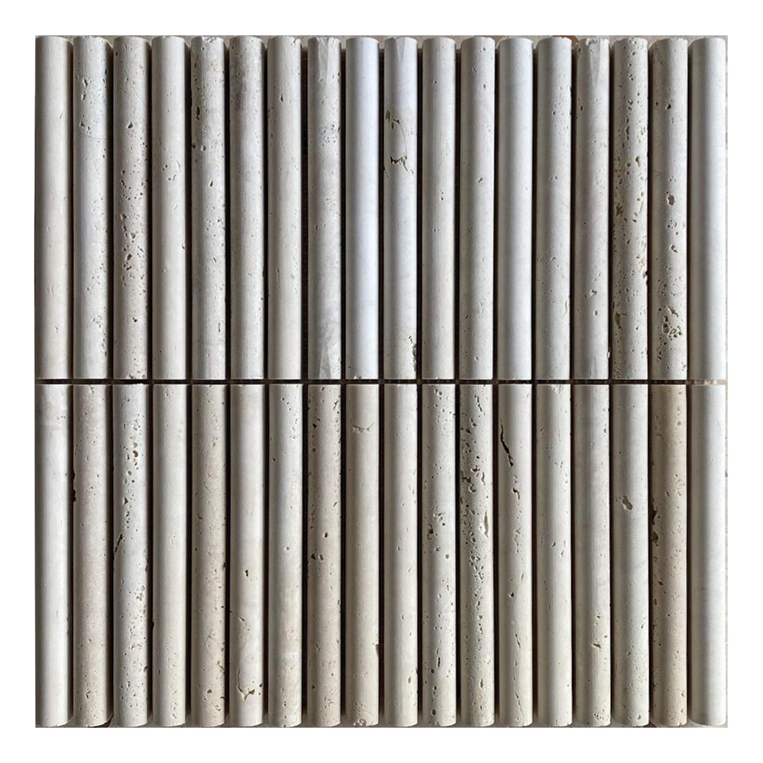 305x305mm EDS - Classic Travertine Flutes Stone Mosaic