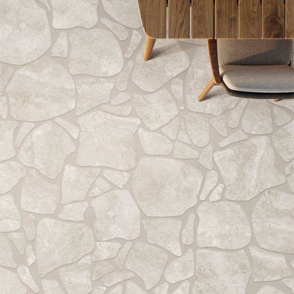 Padua - Norcia Crosscut Silver (Crazy Pave)