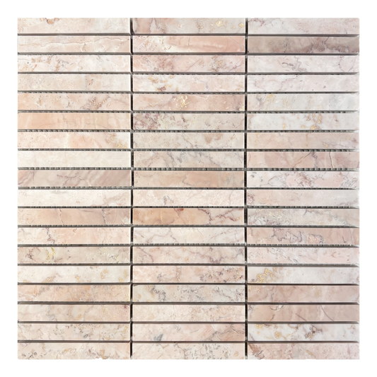 305x305mm EDS - Crystallo Pink Oro KitKat Marble Mosaic
