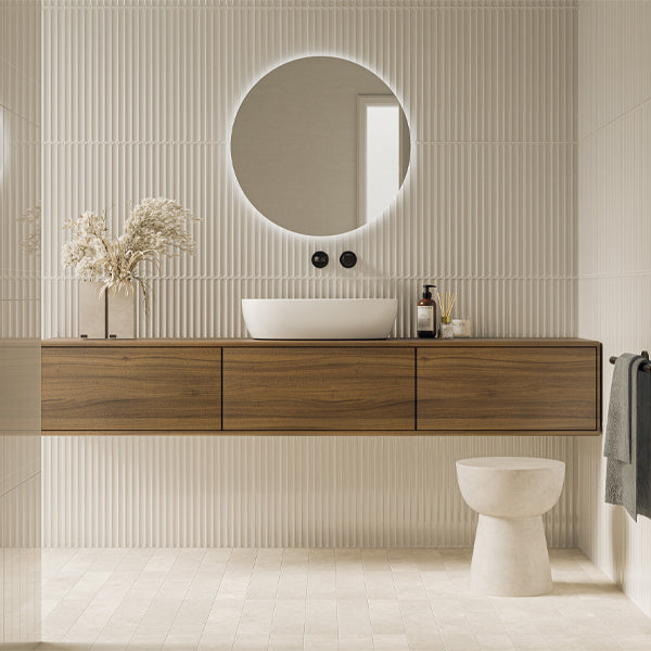 107x542mm DNA Tiles - Plinto In (Concave) Greige Gloss