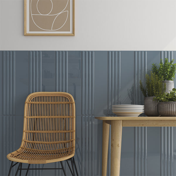 107x542mm DNA Tiles - Plinto Flat Blue Gloss