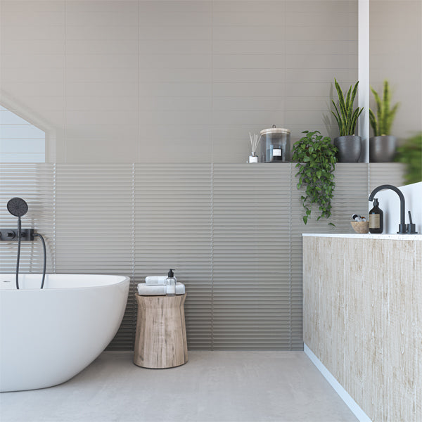107x542mm DNA Tiles - Plinto Flat Grey Gloss