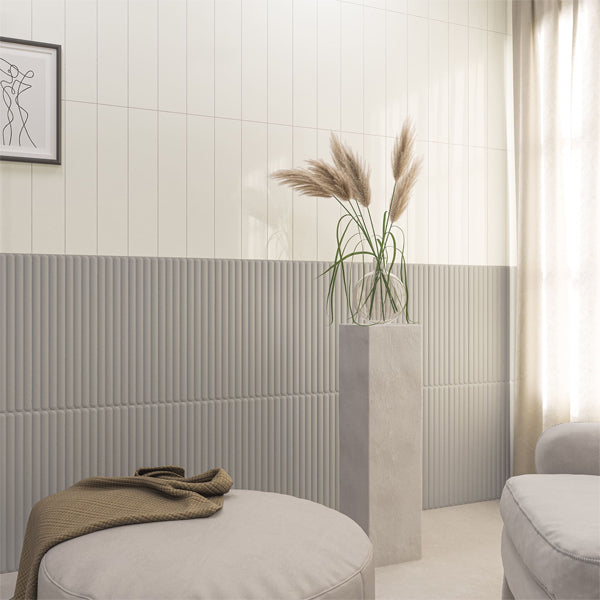 107x542mm DNA Tiles - Plinto Out (Flute) Grey Matt