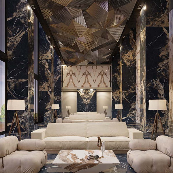 600x600mm Energieker - Marbles Pierre Black