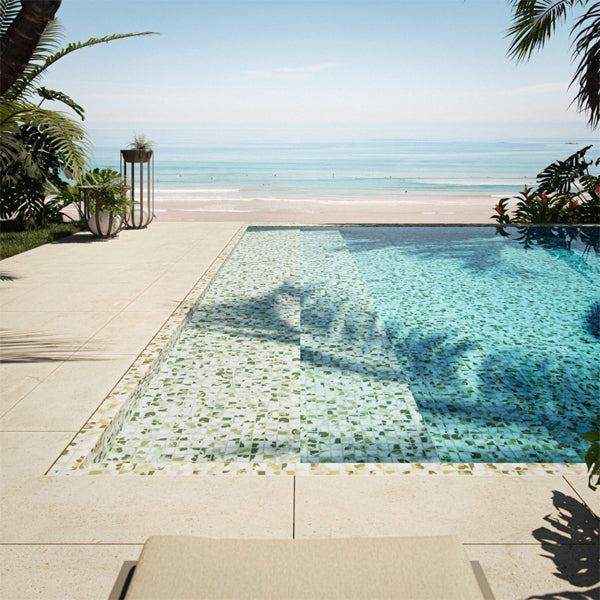 365x365mm Ezarri Pool Mosaic - Aquarelle Bolts 50mm Safe (Anti-Slip)