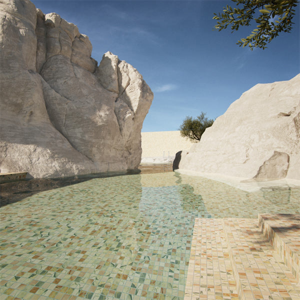 365x365mm Ezarri Pool Mosaic - Aquarelle Effect 50mm Safe (Anti-Slip)