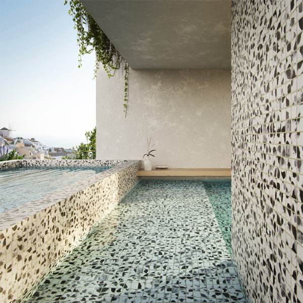 365x365mm Ezarri Pool Mosaic - Aquarelle Shades 50mm Safe (Anti-Slip)