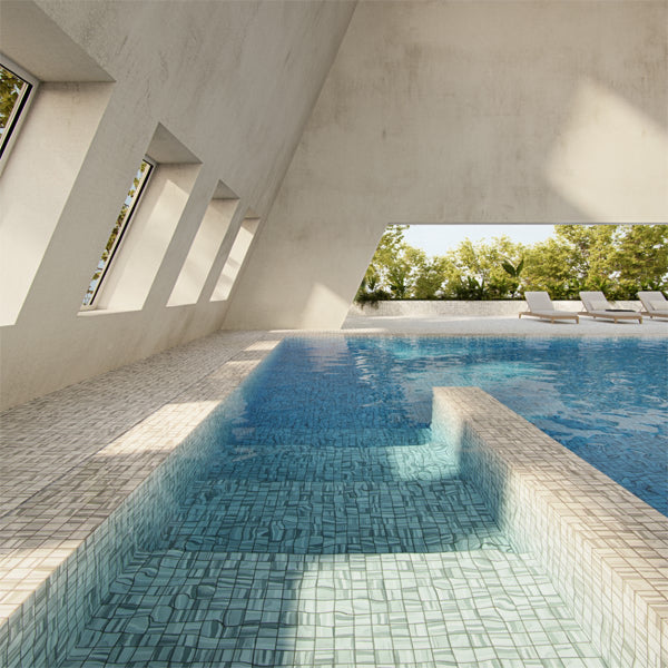 365x365mm Ezarri Pool Mosaic - Aquarelle Layers 50mm Safe (Anti-Slip)