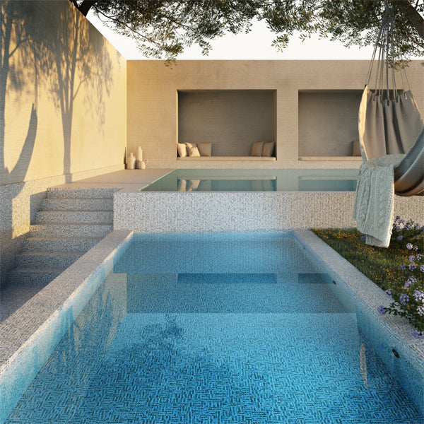 365x365mm Ezarri Pool Mosaic - Aquarelle Strokes 50mm Safe (Anti-Slip)