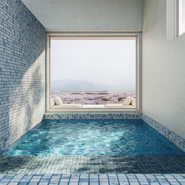 365x365mm Ezarri Pool Mosaic - Aquarelle Washes 50mm Safe (Anti-Slip)