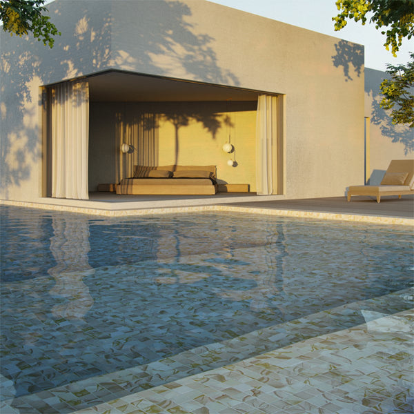 365x365mm Ezarri Pool Mosaic - Aquarelle Wet-in-Wet 50mm Safe (Anti-Slip)