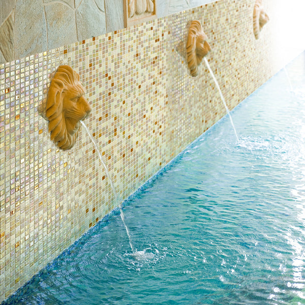 312x495mm Ezarri Pool Mosaic - Cocktail Bellini 25mm Gloss
