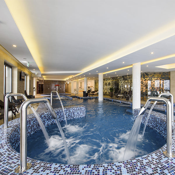 312x495mm Ezarri Pool Mosaic - Cocktail Blue Lagoon 25mm Gloss