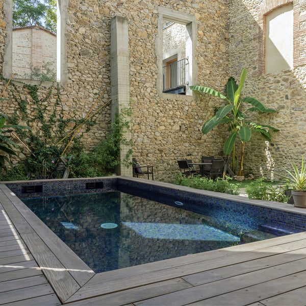 312x495mm Ezarri Pool Mosaic - Cocktail Blue Moon 25mm Gloss