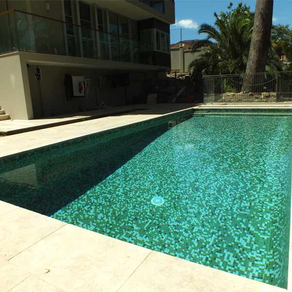 312x495mm Ezarri Pool Mosaic - Cocktail Grasshopper 25mm Gloss