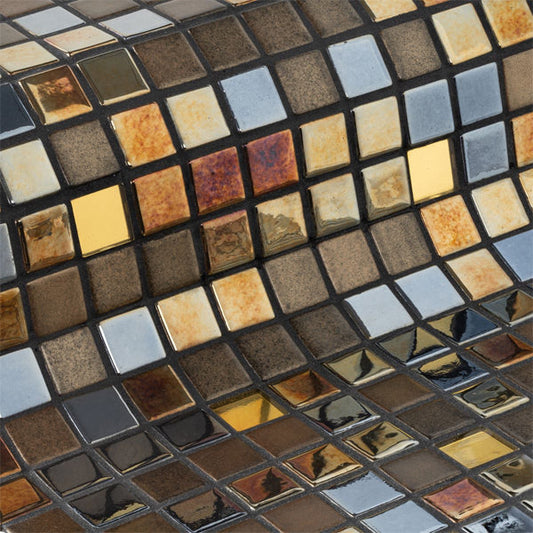 312x495mm Ezarri Pool Mosaic - Gold Alexander Gold 25mm Gloss