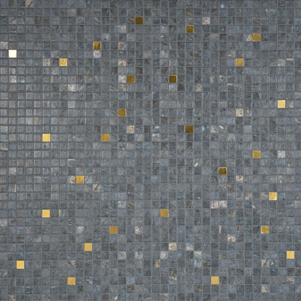 312x495mm Ezarri Pool Mosaic - Gold Dolerite Gold 25mm Gloss