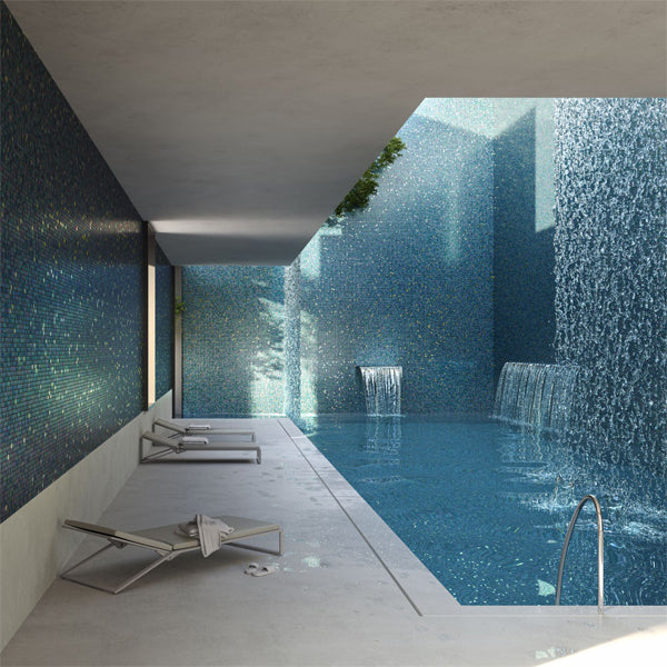 312x495mm Ezarri Pool Mosaic - Gold Jade Gold 25mm Gloss