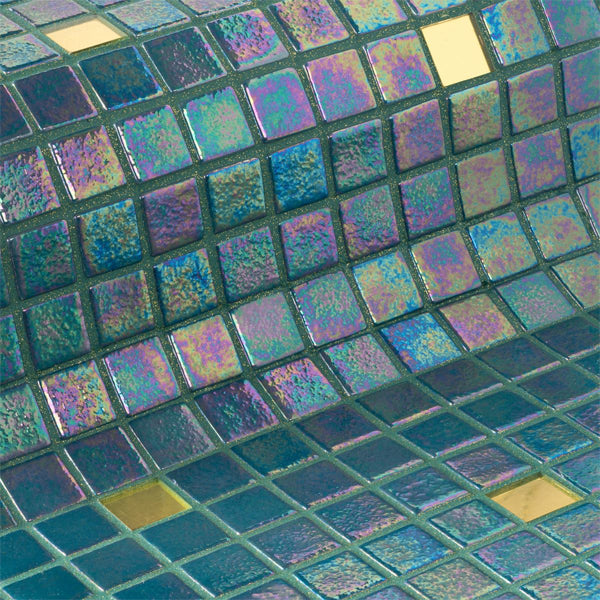 312x495mm Ezarri Pool Mosaic - Gold Jade Gold 25mm Gloss