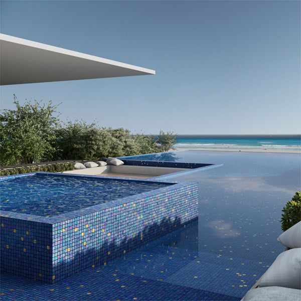 312x495mm Ezarri Pool Mosaic - Gold Ocean Gold 25mm Gloss