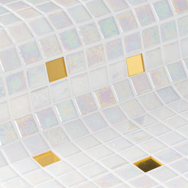 312x495mm Ezarri Pool Mosaic - Gold Perla Gold 25mm Gloss