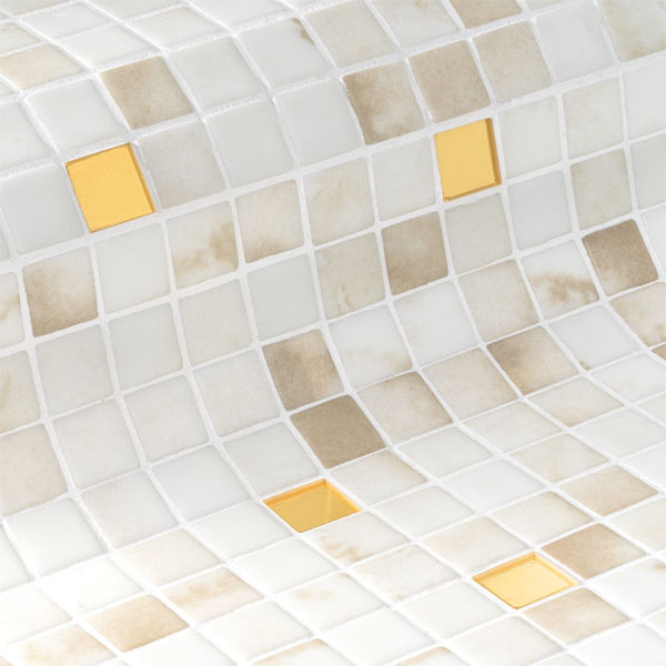 312x495mm Ezarri Pool Mosaic - Gold Sponge Gold 25mm Gloss