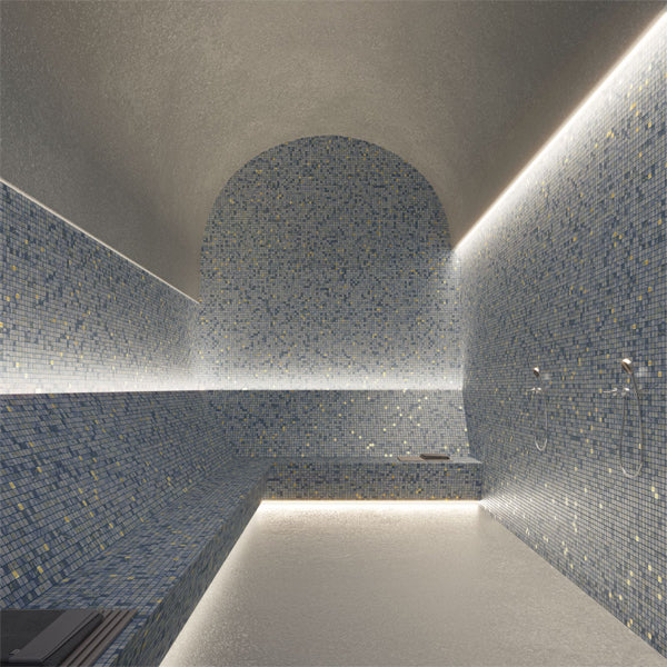 312x495mm Ezarri Pool Mosaic - Gold Washes Gold 25mm Gloss